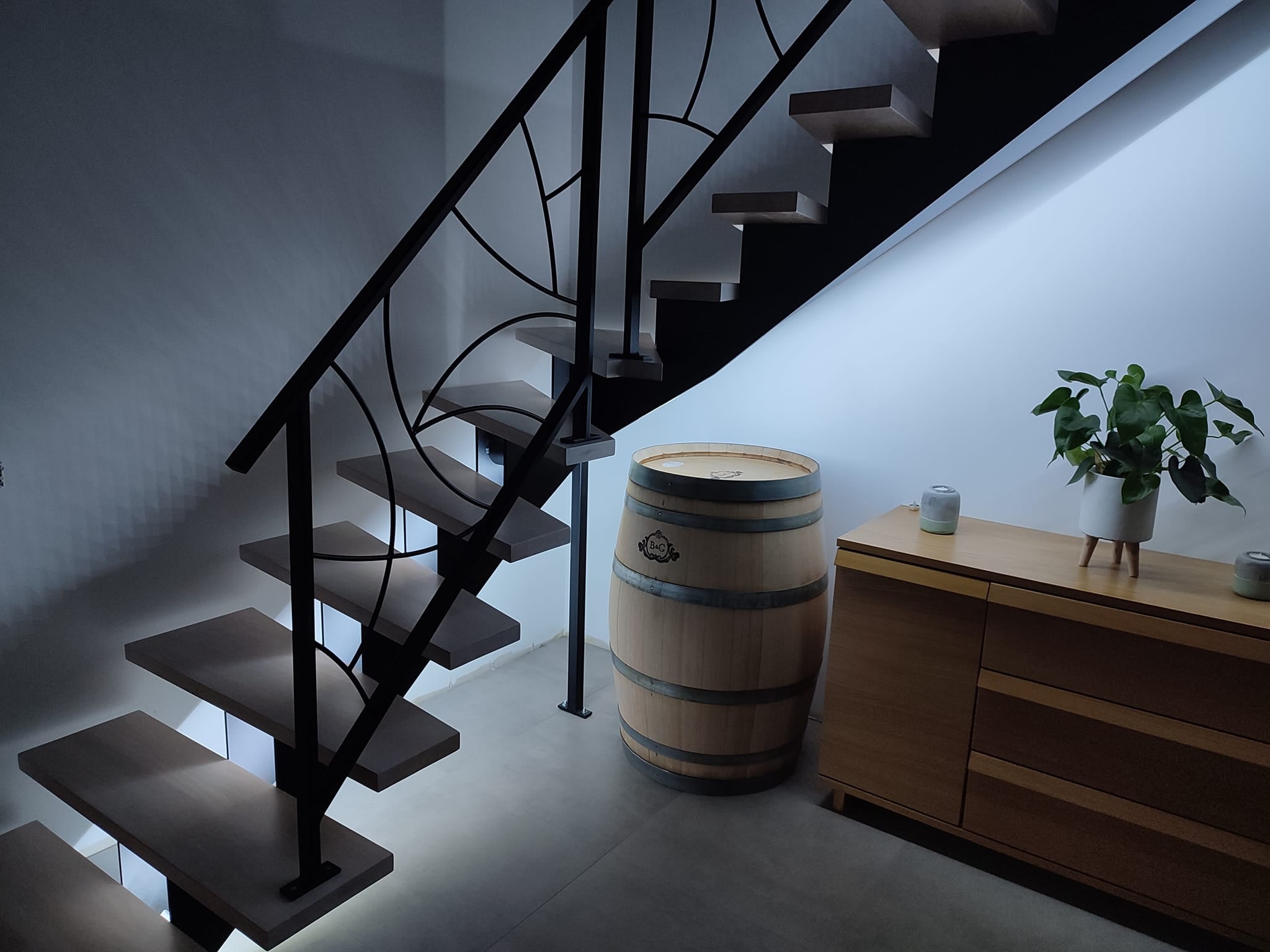 Réalisation d'escalier métal et bois